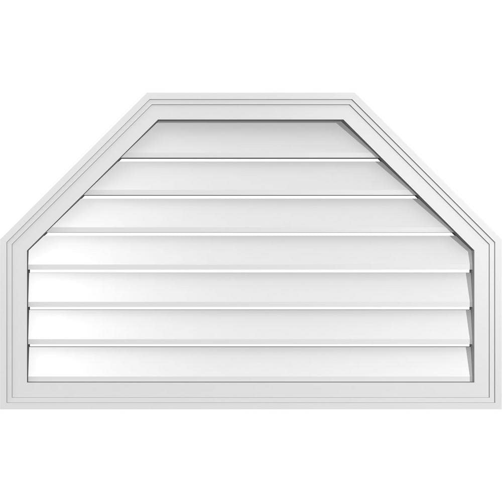 38 in. x 24 in. Octagonal Top Surface Mount PVC Gable Vent: Functional with Brickmould Frame price history on PriceWatchPro