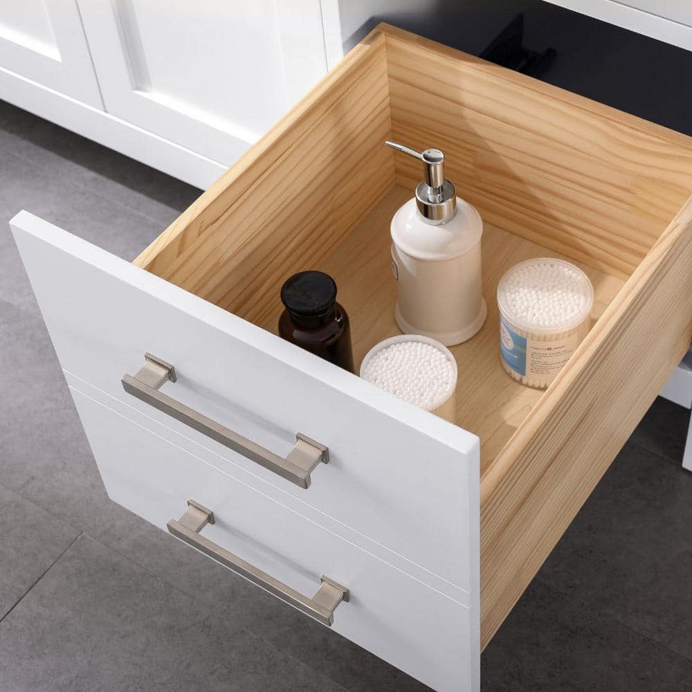 Jasper 60'' White Freestanding Single Bathroom Vanity with Carrara Top