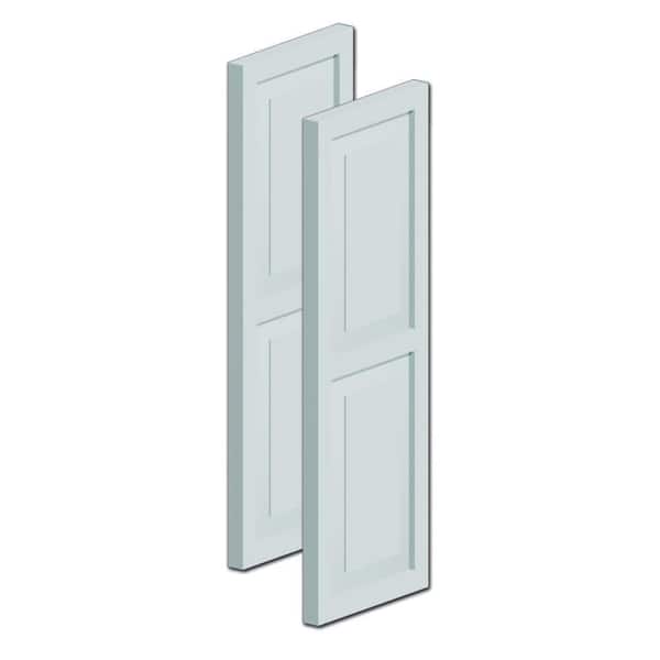 Fypon 54 in. x 16 in. x 1-1/4 in. Polyurethane Double Raised Panel Shutters Pair