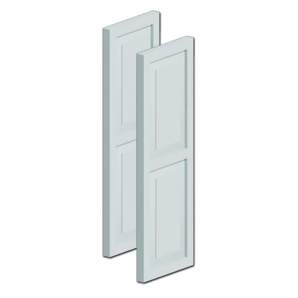 Fypon 59 in. x 18 in. x 1-1/4 in. Polyurethane Double Raised Panel Shutters Pair