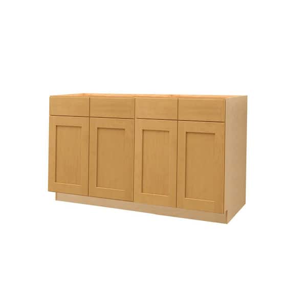 Unbranded Aberdeen Recessed 48 in. W x 34.5 in. H x 24 in. D in Caramel Plywood Assembled Base Cabinet