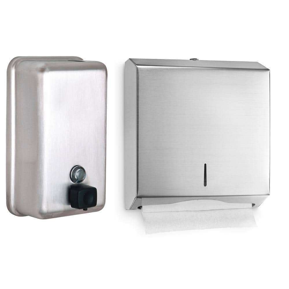 Stainless Steel Multi-Fold/C-Fold Paper Towel Dispenser and Manual Vertical
