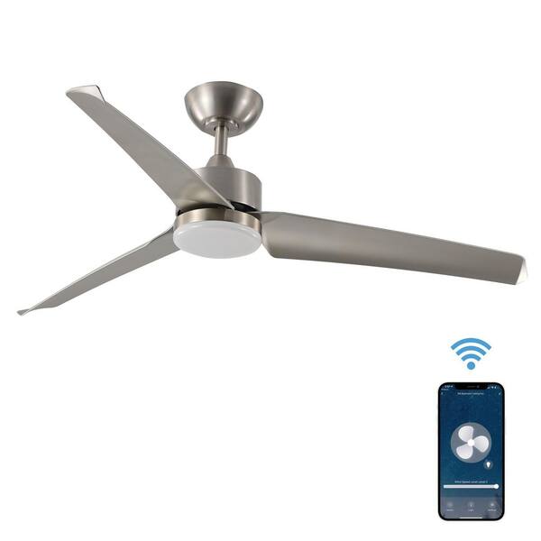 ProMounts 52 in. Modern Satin Nickel 3Blade Reversible Ceiling Fan and