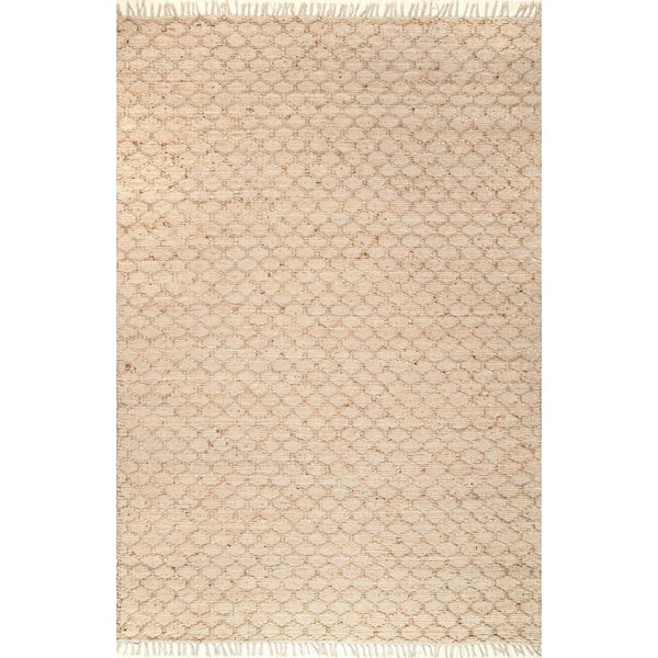 nuLOOM Flatwoven Trellis Jute Natural 8 ft. x 10 ft. Area Rug