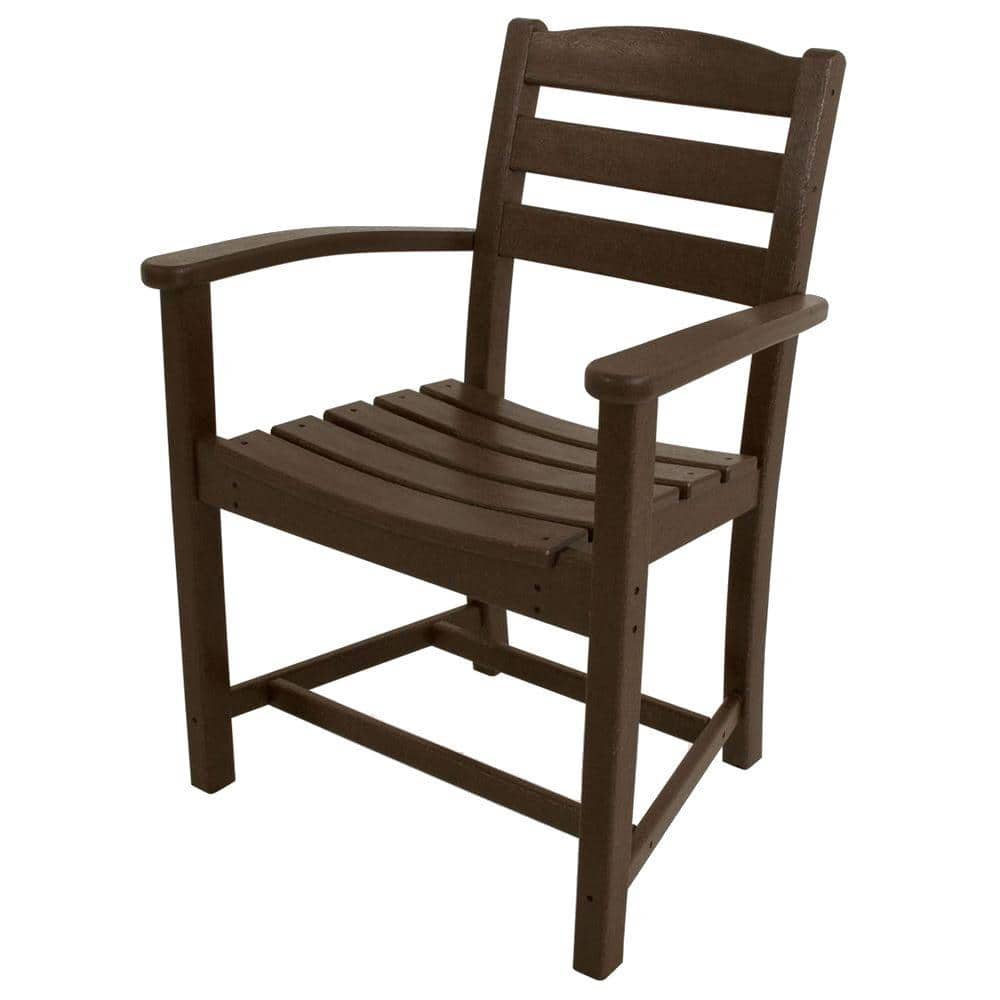 POLYWOOD La Casa Cafe Mahogany All-Weather Plastic Outdoor Dining Arm Chair -  TD200MA
