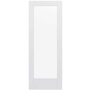32 in. x 80 in. MODA Primed PMC1011 Solid Core Wood Interior Door Slab w/Clear Glass