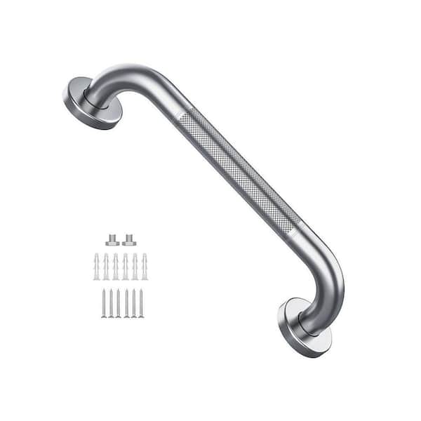12 in. x 1.0 Concealed Screw Grab Bar Anti Slip Stainless Steel Bathroom Safety Hand Rail Brushed Nickel