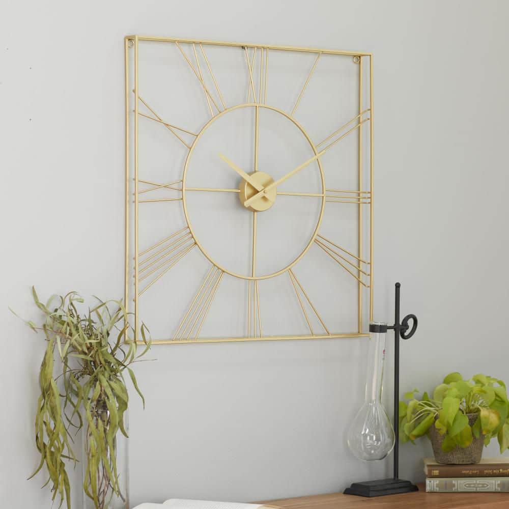 CosmoLiving by Cosmopolitan 24 in. x 24 in. Gold Metal Open Frame
