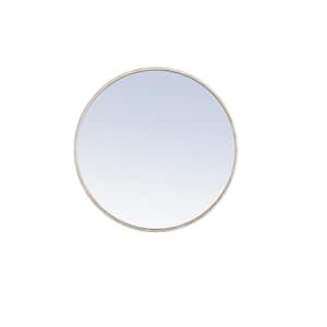 Medium Round Silver Modern Mirror (24 in. H x 24 in. W)