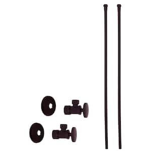 5/8 in. x 3/8 in. OD x 20 in. Bullnose Faucet Supply Line Kit with Round Handle Angle Shut Off Valve, Oil Rubbed Bronze