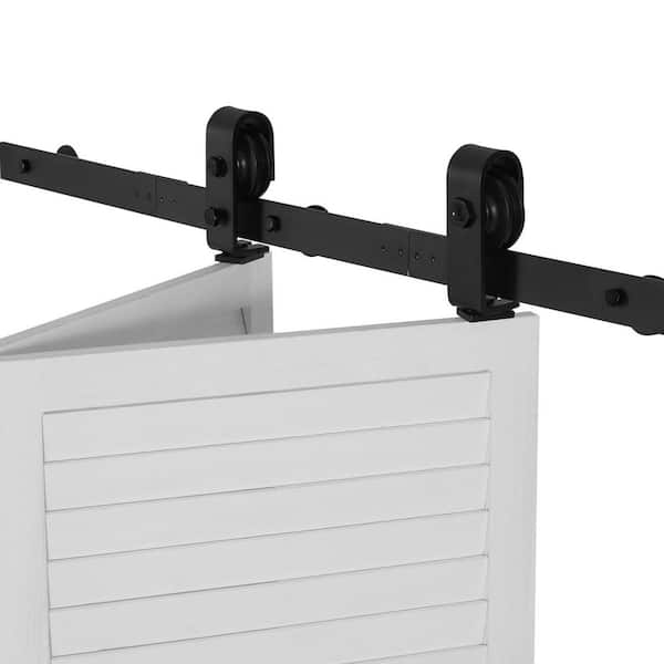 Dual-Folding Sliding Barn Door Mechanism, Robust Design, Simple Assembly, 36in. Upper Mounting Track System