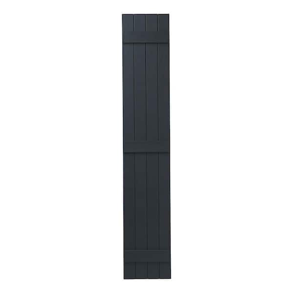Ply Gem 15 in. x 81 in. Polypropylene 4 Board Closed Board and Batten Shutter Pair in Dark Spruce