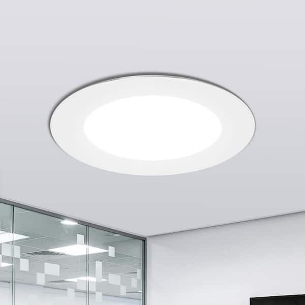 6 in. Adjustable CCT Ultra Slim Canless New Construction and Remodel Dimmable Indoor Integrated LED Recessed Light Trim