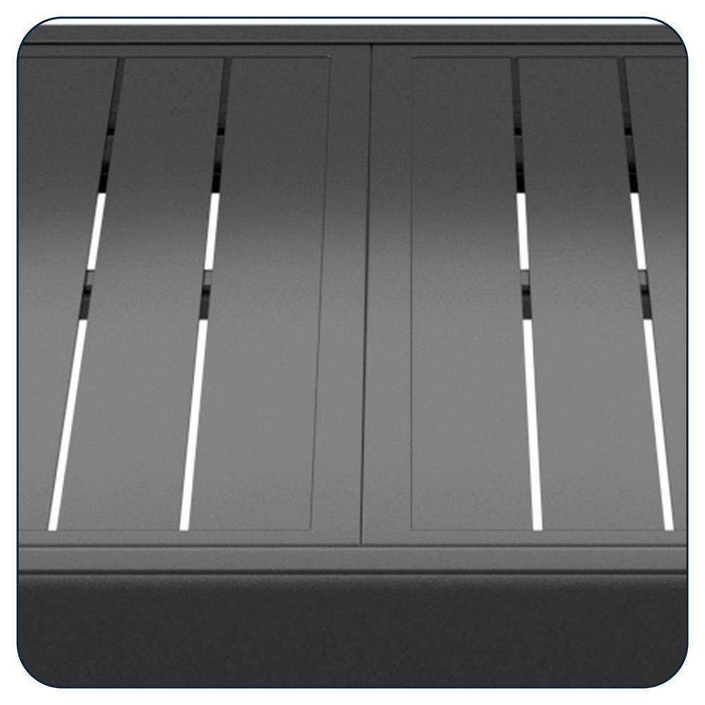 Black Aluminum Extendable Patio Dining Table for 6-8 People