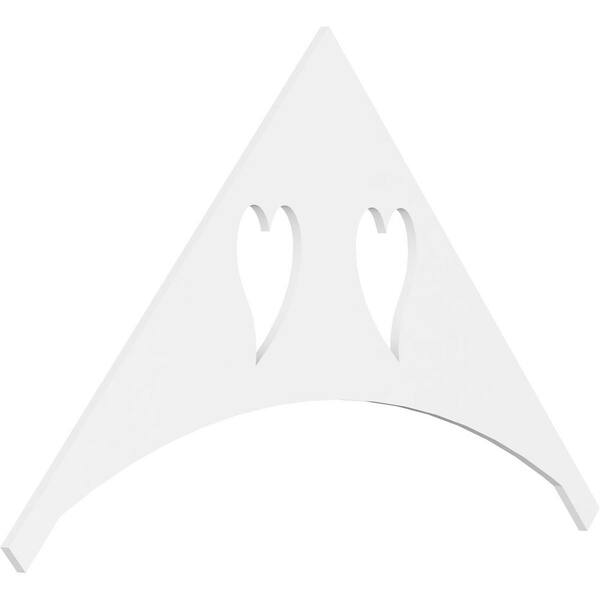 Ekena Millwork 1 in. x 72 in. x 42 in. (14/12) Pitch Winston Gable Pediment Architectural Grade PVC Moulding