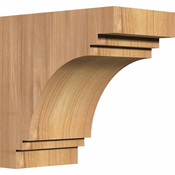 Ekena Millwork 3-1/2 in. x 6 in. x 6 in. Western Red Cedar Pescadero Smooth Corbel