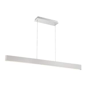 Volo 54 in. 480-Watt Equivalent Integrated LED Brushed Aluminum Pendant with Acrylic Shade