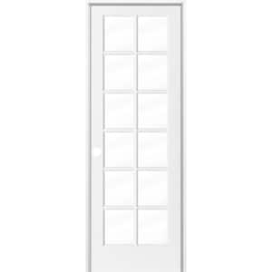 36 in. x 96 in. 12-Lite Clear Solid Core Composite MDF Primed Right-Hand Single Prehung Interior Door