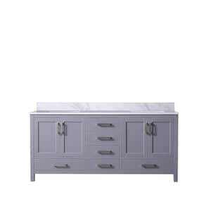 Jacques 72 in. W x 22 in. D Dark Grey Double Bath Vanity and Carrara Marble Top