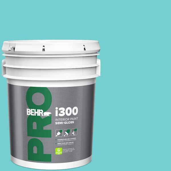5 gal. #P460-3 Soft Turquoise Semi-Gloss Interior Paint