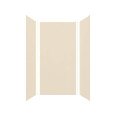 Expressions 36 in. x 36 in. x 72 in. 3-Piece Easy Up Adhesive Alcove Shower Wall Surround in Bisque