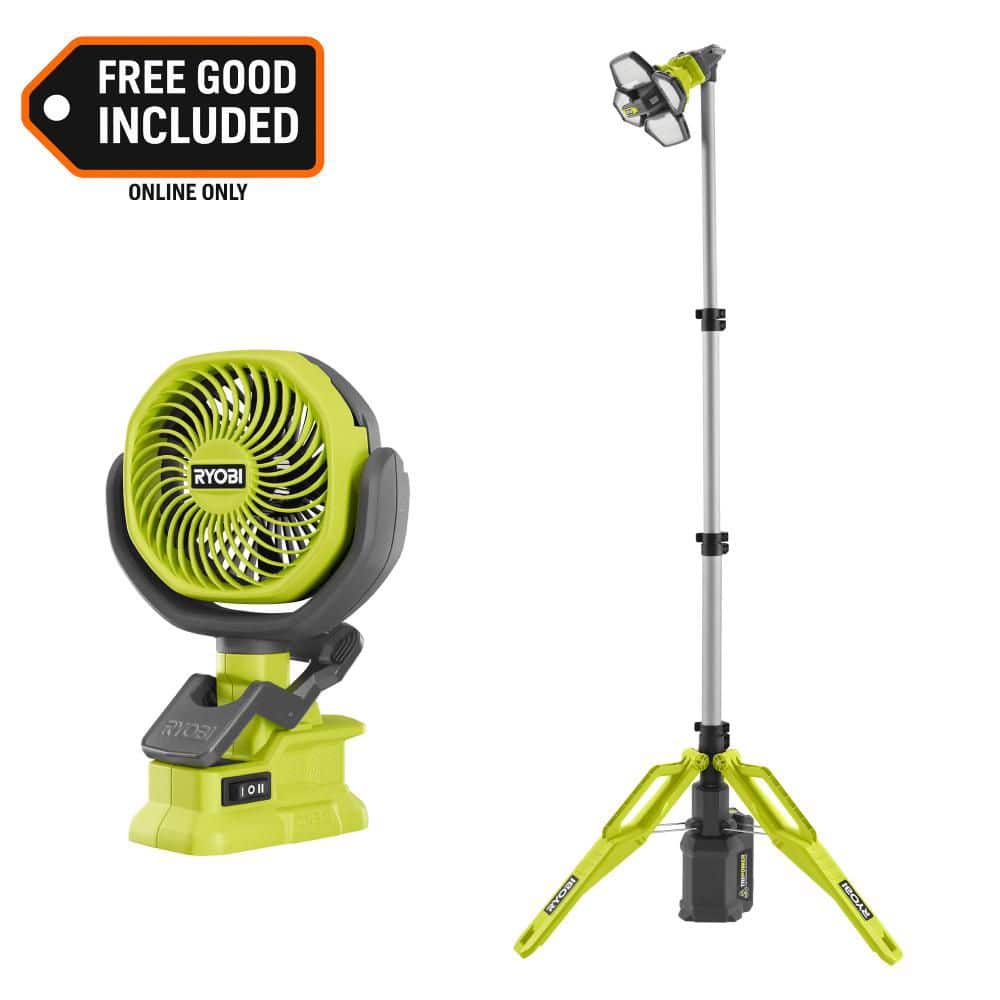 Hybrid Tri-Power Tripod Light with ONE+ 18V Cordless 4 in. Clamp Fan (Tools Only) price history on PriceWatchPro