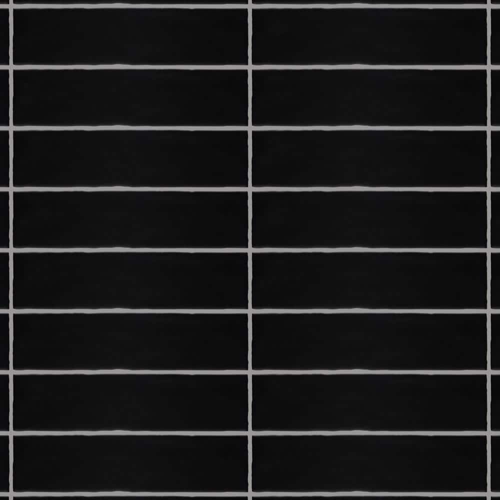 Castillo Matte Black 3" x 12" Ceramic Subway Wall Tile