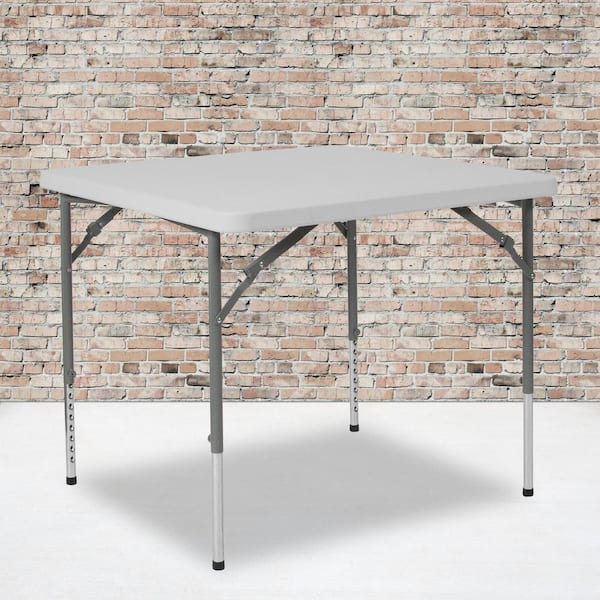 Carnegy Avenue 33.5 in. Granite White Plastic Tabletop Metal
