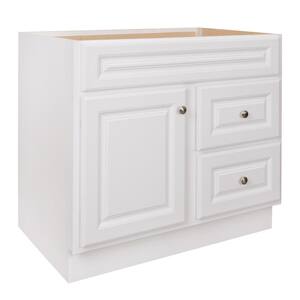 Hampton 36 in. W x 21 in. D x 33.5 in. H Bath Vanity Cabinet without Top in White