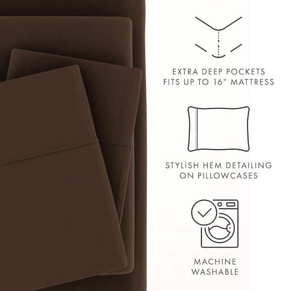 Becky Cameron Solid Microfiber Deep Pocket Sheet Set