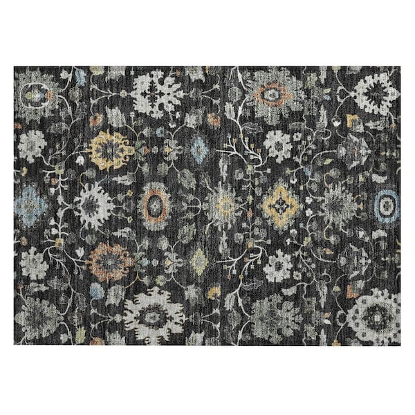 Chantille Machine Washable Indoor/Outdoor Abstract ACN2458 Black 2 ft. x 3 ft. Accent Rug