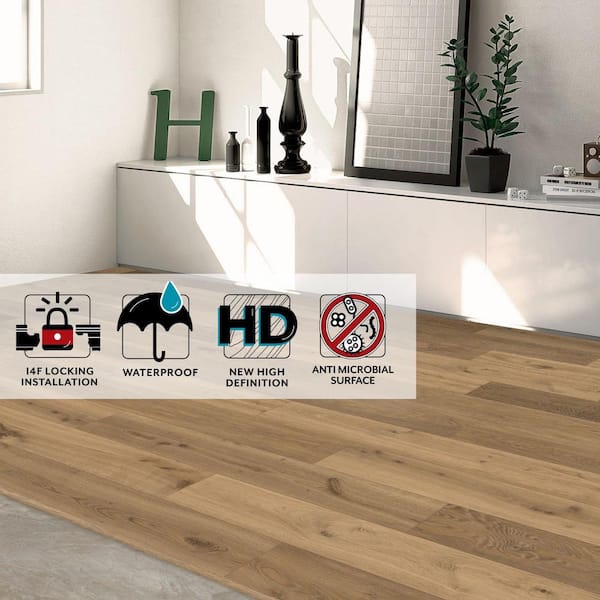 Pure 30 MIL x 6.62 in. W x 48 in. L Click Lock Waterproof Luxury Vinyl Plank Flooring (30.88 sqft/case)