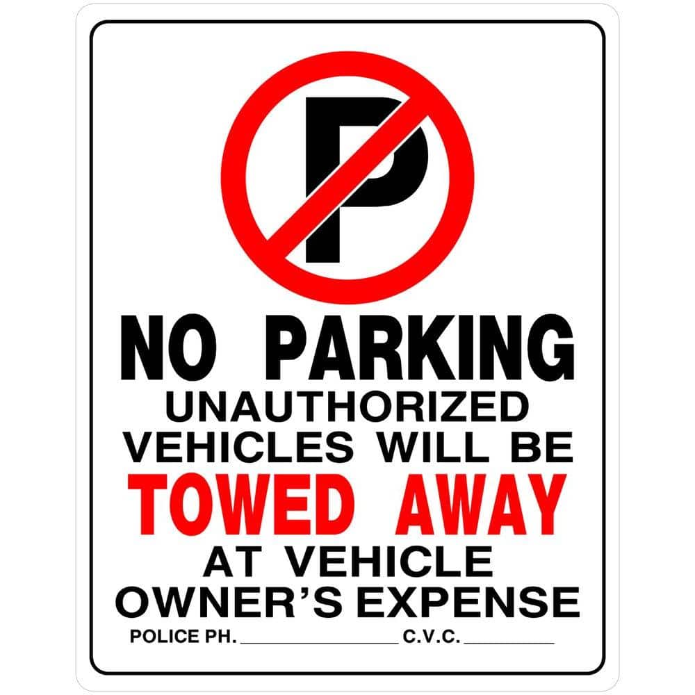 その他 USA Used No Parking Sign Everbilt 15 in. x 19 in. Plastic No Parking Sign 842196 - The Home