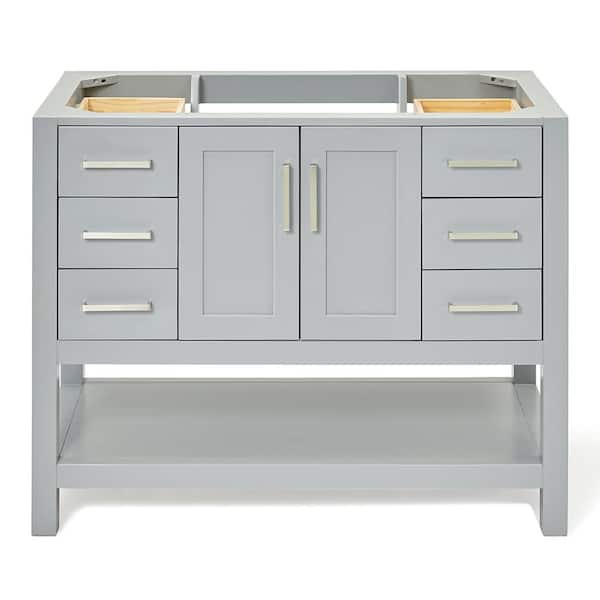 ARIEL Magnolia 42 in. W x 21.5 in. D x 34.5 in. H Bath Vanity Cabinet without Top in Grey