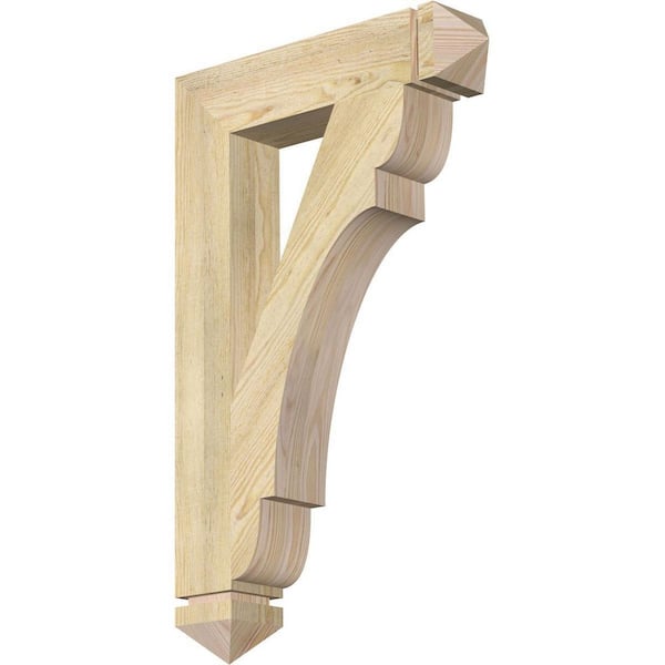 Ekena Millwork 4 in. x 32 in. x 20 in. Douglas Fir Olympic Arts and Crafts Rough Sawn Bracket