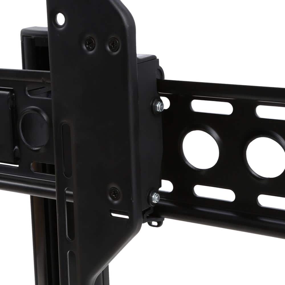 Black Steel Wall Mount with 2 Glass Shelves for 37"-60" TVs