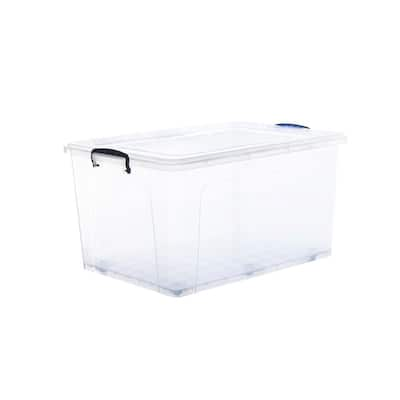 HDX Clear 12 Gal. Flip Top Storage Tote 211512 - The Home Depot