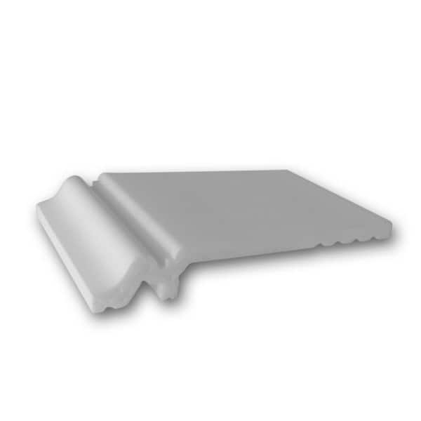 ORAC DECOR 7/8 in. D x 5-3/8 in. W x 4 in. L Primed White High Impact Polystyrene Baseboard Moulding Sample Piece