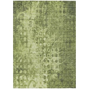 Chantille ACN577 Olive 5 ft. x 7 ft. 6 in. Machine Washable Indoor/Outdoor Geometric Area Rug