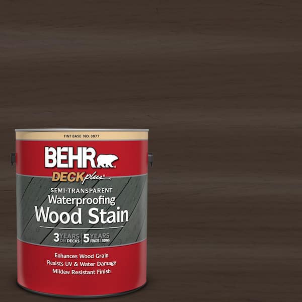 BEHR DECKplus 1 gal. #ST-105 Padre Brown Semi-Transparent Waterproofing Exterior Wood Stain