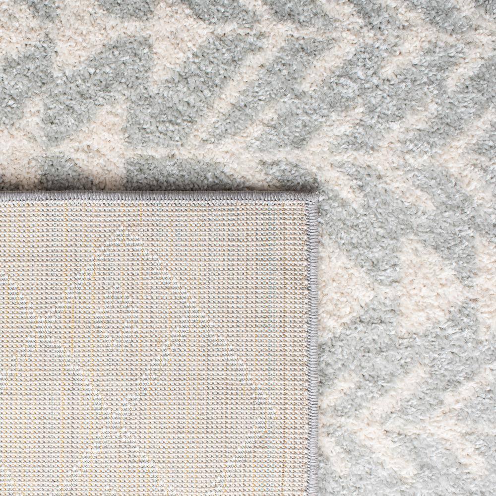 Ivory and Light Grey Wool Synthetic 9' x 12' Rectangular Area Rug