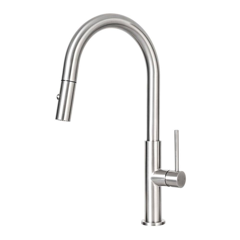Single-Handle Pull-Down Kitchen Faucet with 2-Spray Mode in Brushed Nickel price history on PriceWatchPro