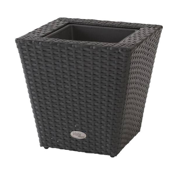 Flowerpot Graphite 5 Sizes Rattan Effect Flower Pot Square Plant Pot 