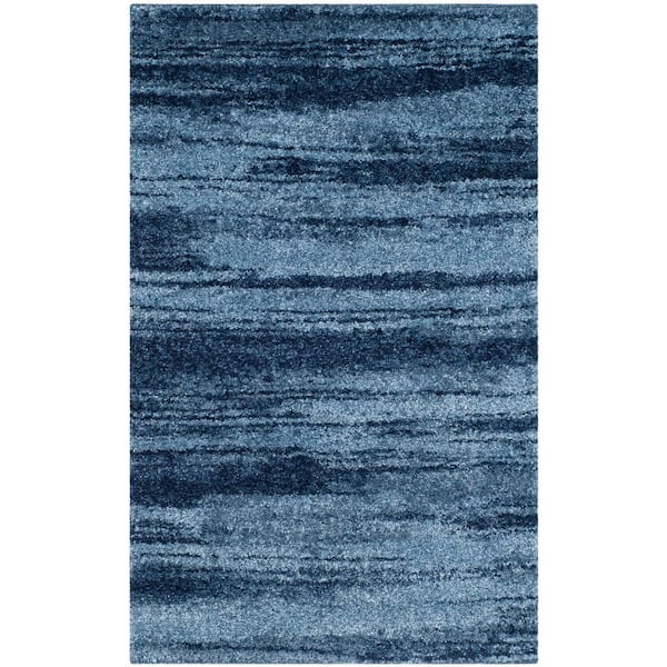 SAFAVIEH Retro Light Blue/Blue 3 ft. x 5 ft. Striped Area Rug