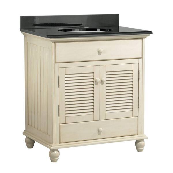 Home Decorators Collection Cottage 31 in. W x 22 in. D Vanity with Colorpoint Vanity Top in Black