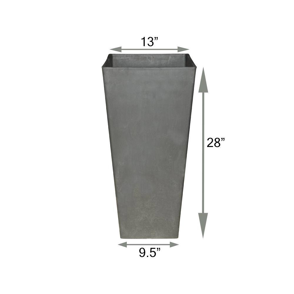 Arcadia Tall Cement Square Planter with Recycled Materials