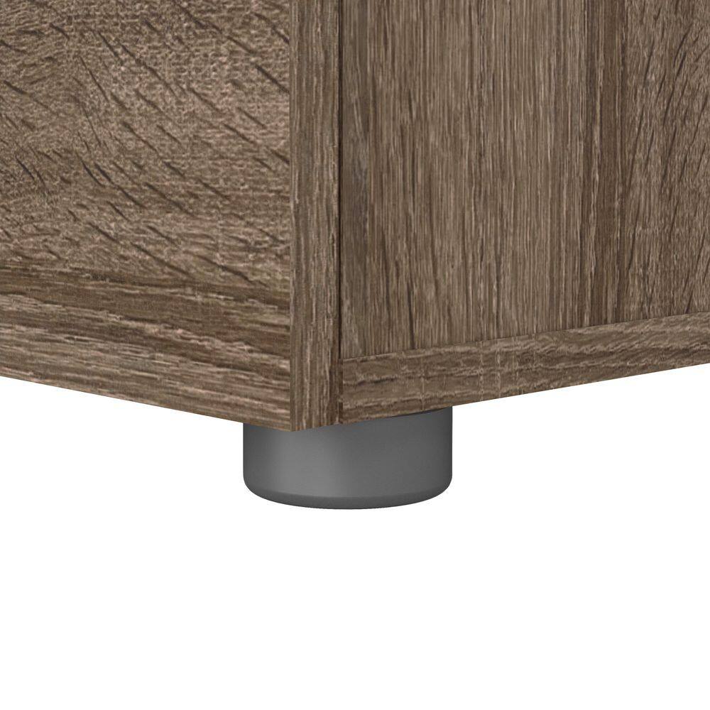 Truffle Transitional 2-Drawer Nightstand with Metal Accents