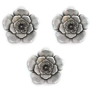 Victoria Indoor Silver Metal Flower Wall Decor