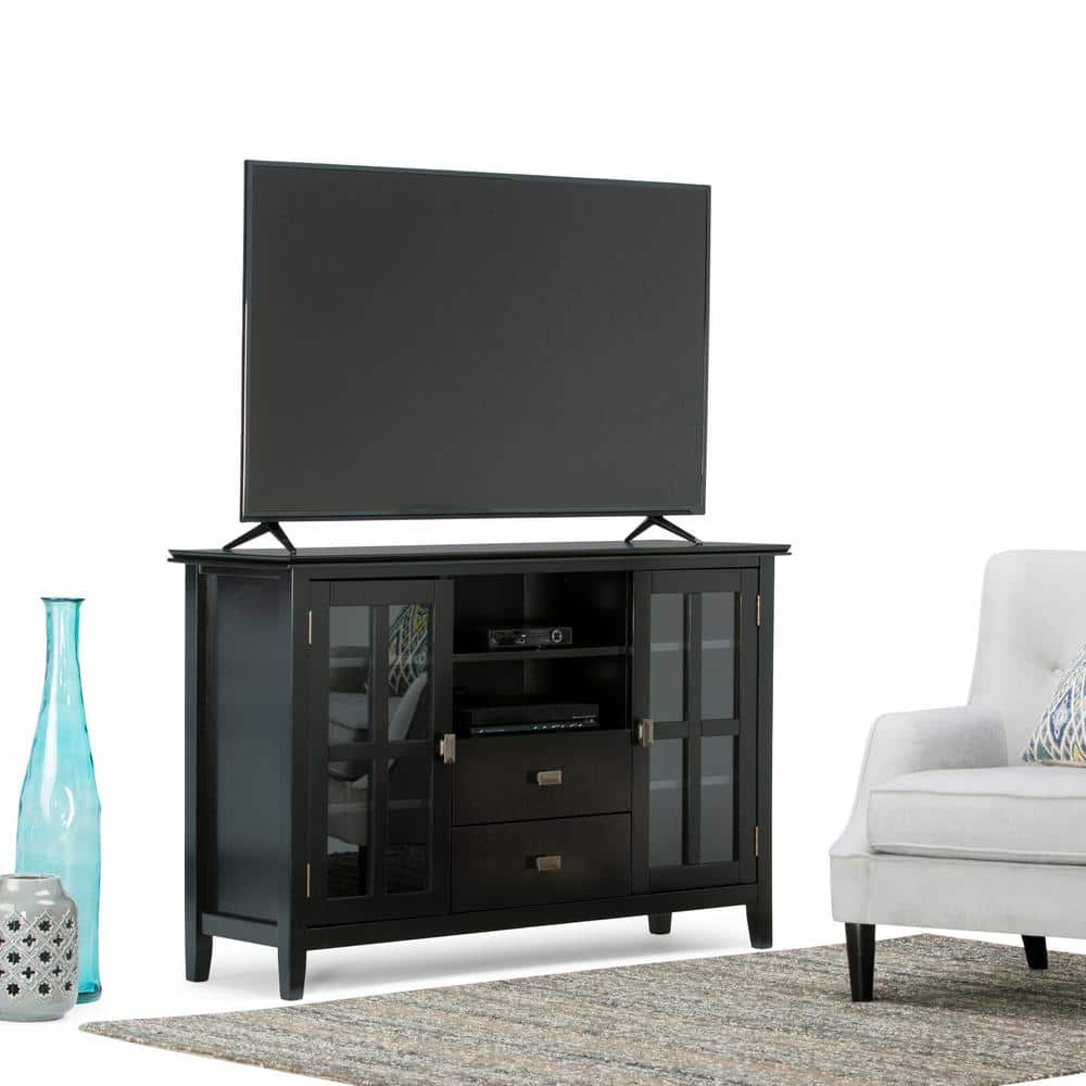 Artisan 53" Black Solid Wood Transitional TV Media Stand