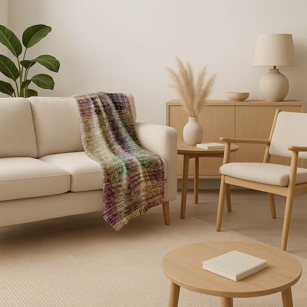 Premium Machine Washable ASB828 Plum 50 in. x 70 in. Sherpa Throw Blanket